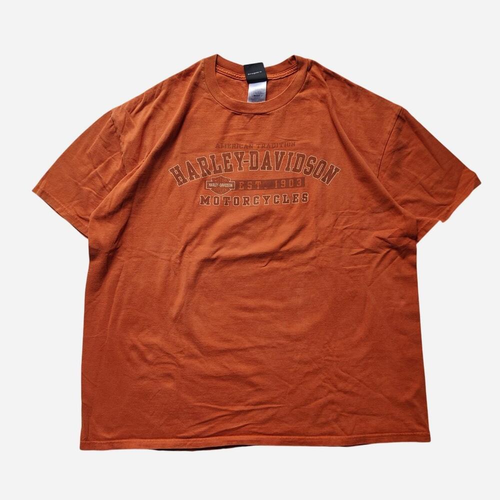 2000s Harley Davidson orange t-shirt